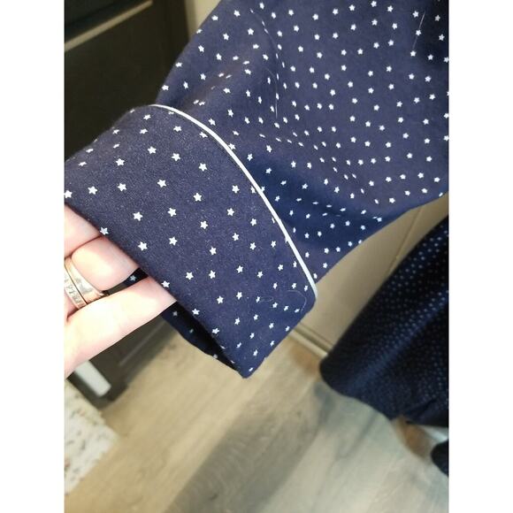 Vintage Ashley Taylor  L Women's Blue Micro Star Snowflake Embroidered T Robe... - Picture 4 of 9